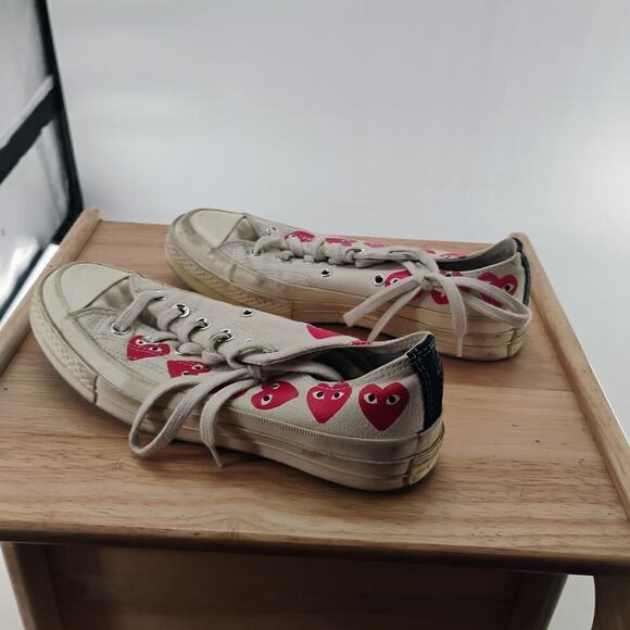 Converse Chuck Taylor All Star 70s Comme des Garcons Multi Heart White Low 37.5 - Picture 5 of 8